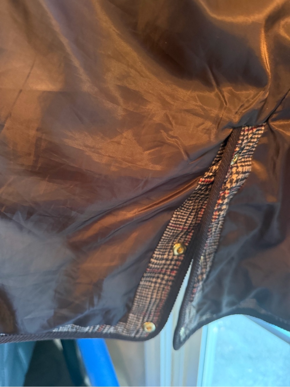 Ralph Lauren Black and Gold Crest Patch on Brown Plaid Jacket🤎 - Picture 5 of 10